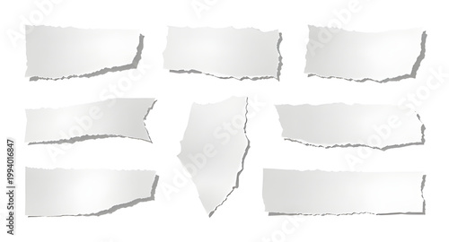 ripped paper, torn paper strips, white paper pieces, realistic edges, soft shadows, paper texture, collage elements, scrap paper, torn edge design, paper overlay, realistic texture, ripped strips, des