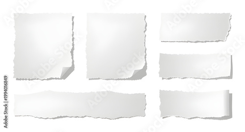 ripped paper, torn paper strips, white paper pieces, realistic edges, soft shadows, paper texture, collage elements, scrap paper, torn edge design, paper overlay, realistic texture, ripped strips, des