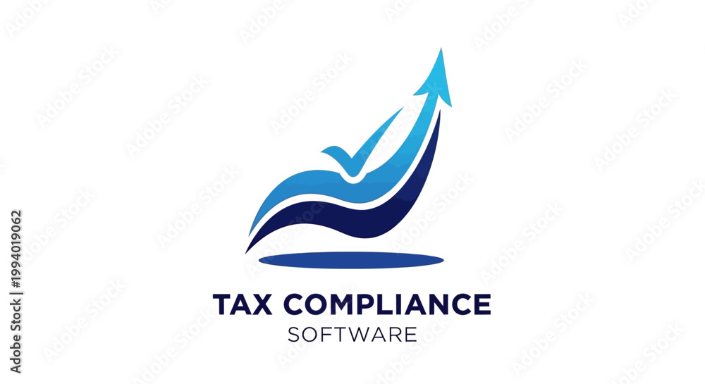 Fototapeta premium Modern Tax Compliance Software Logo Depicting Financial Growth.