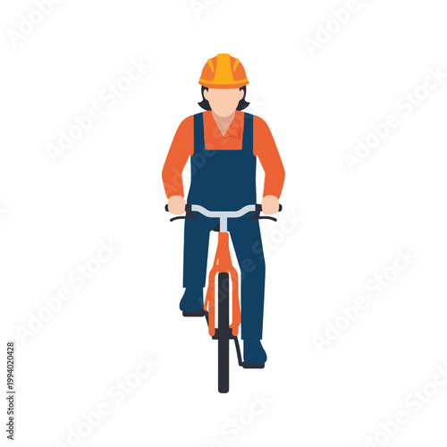Man riding bicycle wearing safety gear.