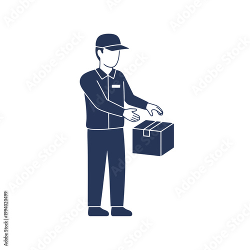 Delivery man holding a package.