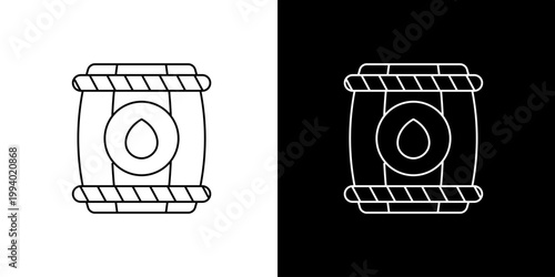 Barrel icon vector illustration for liquid storage and transportation, simple design