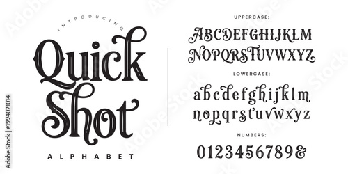 Quadro su tela Quick Shot playful decorative display font for kids branding book cover and crea