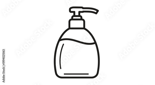 A blank white plastic liquid soap dispenser bottle with a green pump isolated on a clean background for hygiene and cosmetic packaging