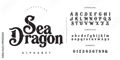 Sea Dragon vintage nautical display font with textured effect for pirate theme and marine branding