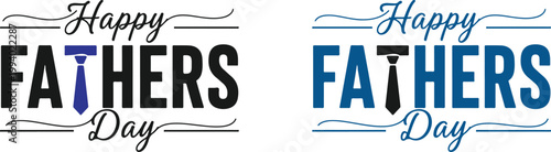 Fathers Day Text vector illustration 