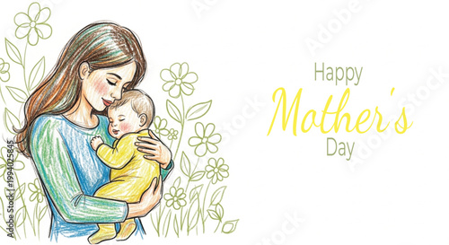 Mother and baby a watercolor illustration of love and tenderness