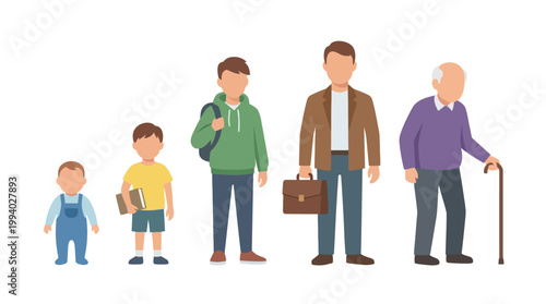 Illustration of a human life stages.