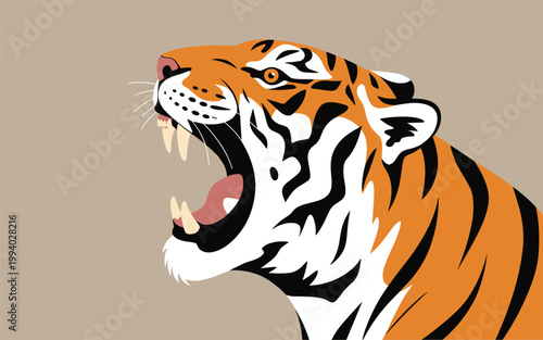 A roaring tiger with sharp teeth and claws attacks fiercely outdoors in a natural landscape.