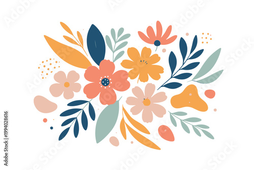 Modern Abstract Floral Matisse Elements - Minimalist Botanical Vector