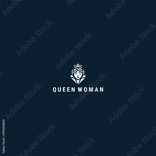 Queen woman logo design template vector illustration