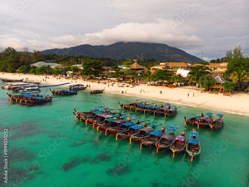 An aerial view of Pattaya Beach on Koh Lipe island, Thailand.