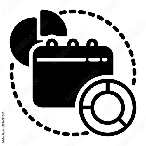 Annual icon, glyph icon style