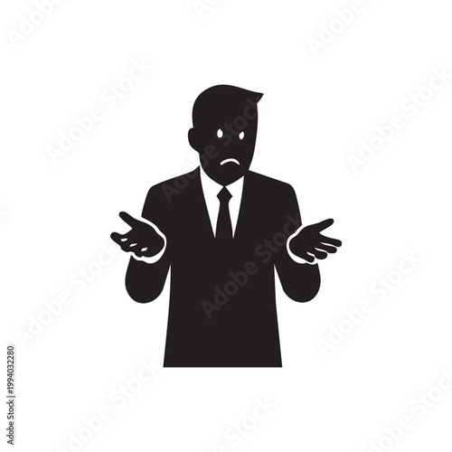 Silhouettes of wondering person vector illustration