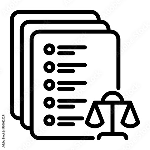 legal icon, line icon style