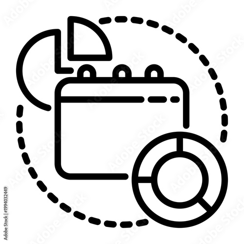 Annual icon, line icon style