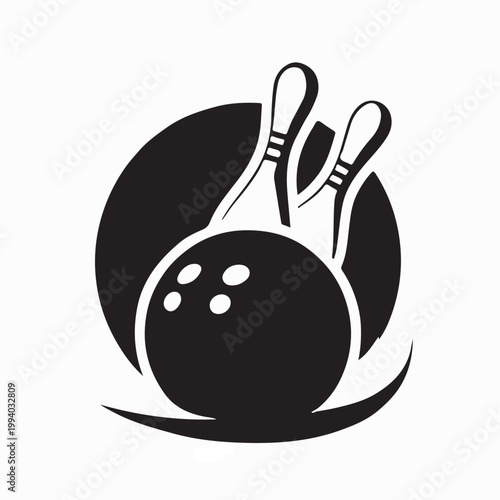 Creative Bowling Competition Logo Design Vector Isolated On White Background