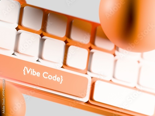 Foto Clean keyboard with vibe code label representing simplicity and modern digital interface design