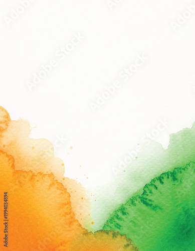 Indian flag colors watercolor abstract textured background india independence day republic day banner vector