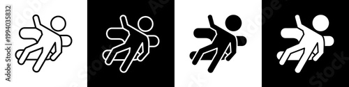 victim black and white icon design concept