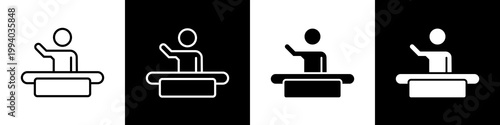 jury black and white icon design concept