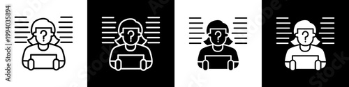 prisoner black and white icon design concept