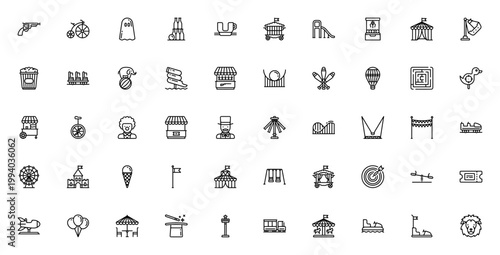 Foto Amusement Park icon set