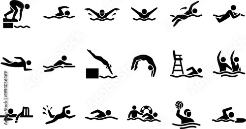 Competitive Swimmer Silhouettes
