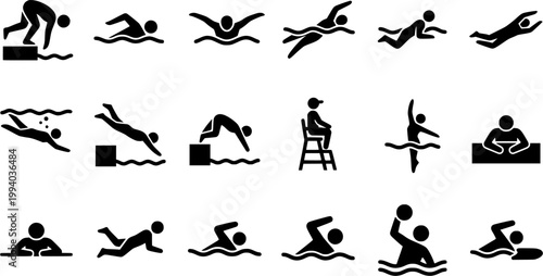 Competitive Swimmer Silhouettes
