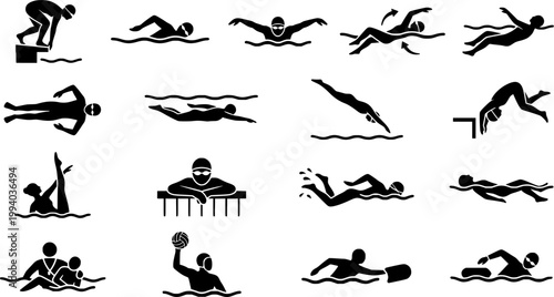 Competitive Swimmer Silhouettes
