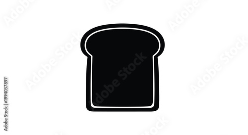 Simple black and white illustration of a single slice of bread