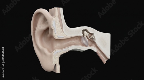 Realistic Human Ear Anatomy and Auditory Canal Visualization