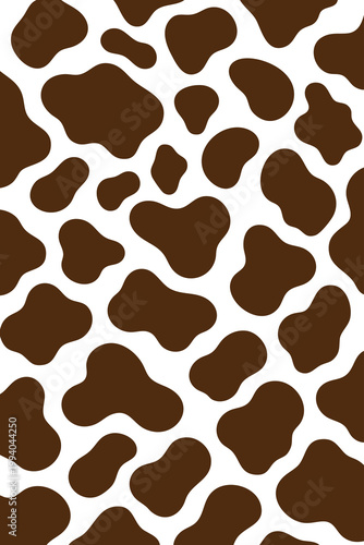 Cow print seamless pattern background with black spots on white.Black and white dalmatian or cow skin texture vector illustration.Animal skin pattern design for fabric print and wallpaper background.