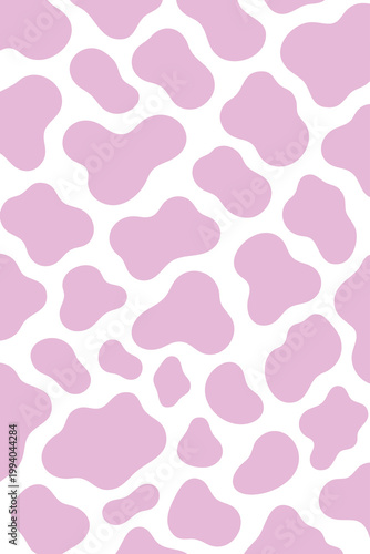 Cow print seamless pattern background with black spots on white.Black and white dalmatian or cow skin texture vector illustration.Animal skin pattern design for fabric print and wallpaper background.