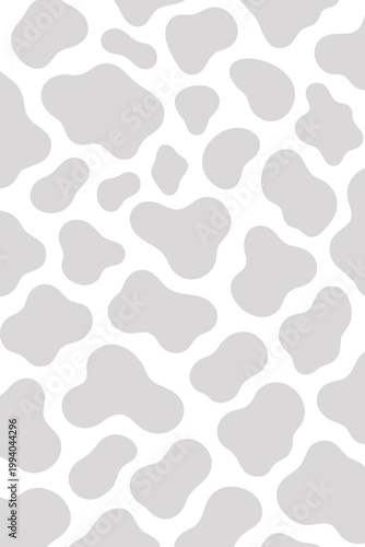 Cow print seamless pattern background with black spots on white.Black and white dalmatian or cow skin texture vector illustration.Animal skin pattern design for fabric print and wallpaper background.