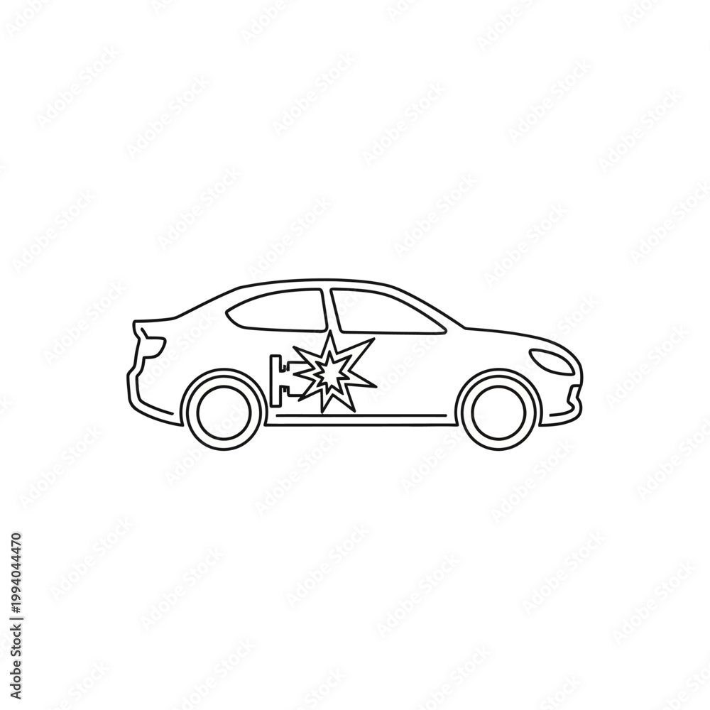 Naklejka premium Car with star design on side.