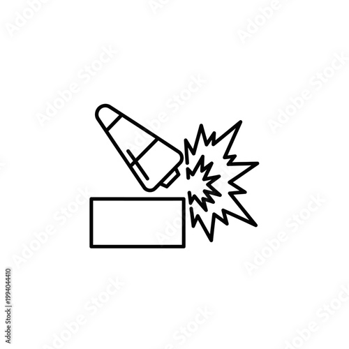 Bullet hitting a target object.