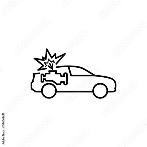 Car with explosion in the trunk 1.