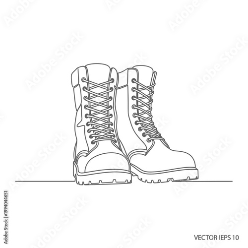 Detailed illustration of combat boots 1.