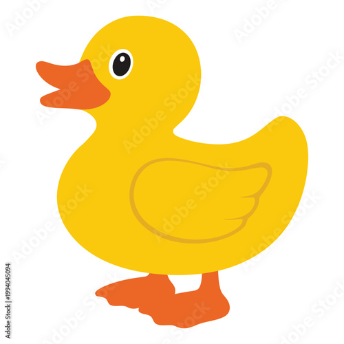 yellow duck isolated on white