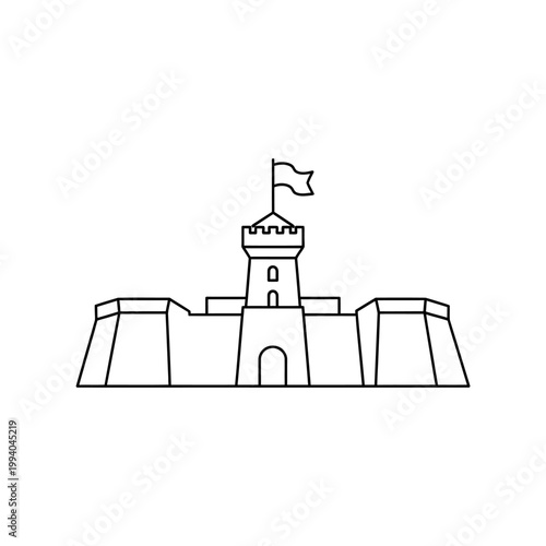Medieval Castle Tower Architecture.