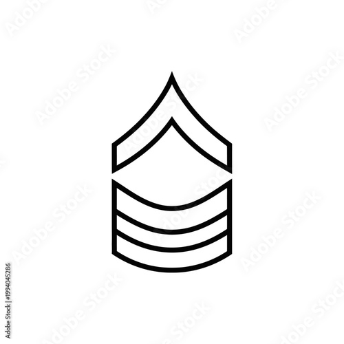 Military Sergeant Rank Insignia Symbol.