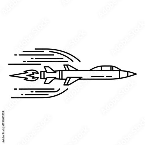 Missile flying through the air fast.