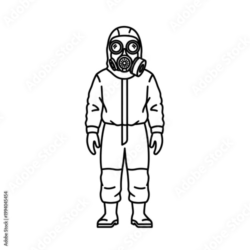 Person wearing protective hazmat suit 1.