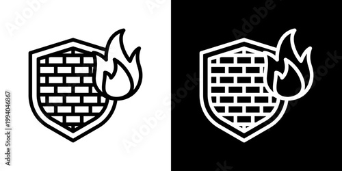 Firewall Icon Set Multiple Style Collection