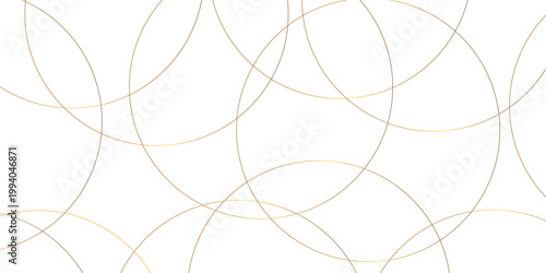 Abstract background golden circle stock line background. abstract artistic of geometric background Gold circles abstract seamless vector pattern. Minimal style white website banner, decoration Vector	