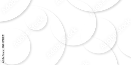 Abstract background with circle white abstract geometric background with soft light white paper circles in design .Gray abstract. Modern design background for report and project presentation template.