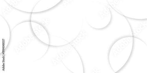 Abstract background with circle white abstract geometric background with soft light white paper circles in design .Gray abstract. Modern design background for report and project presentation template.