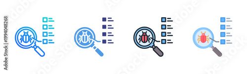 Virus Analysis Icon Set Multiple Style Collection