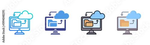 Data Backup Icon Set Multiple Style Collection